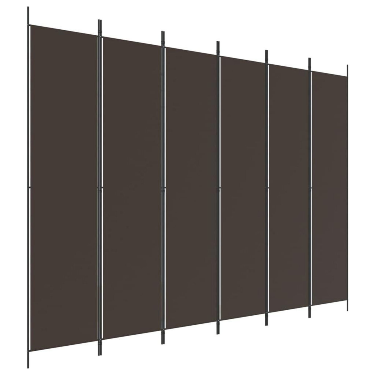 VIDAXL Cloison de separation 6 panneaux Marron 300x220 cm Tissu