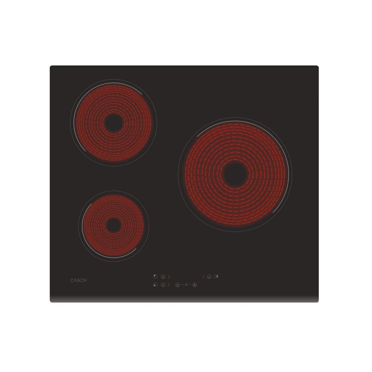 Candy Table de cuisson vitrocéramique 59cm 3 feux 5500w - CH63CC/4U2