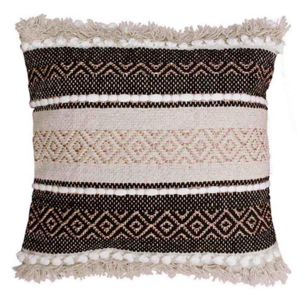 Paris Prix Coussin Déco  Mirage  40x40cm Naturel & Noir