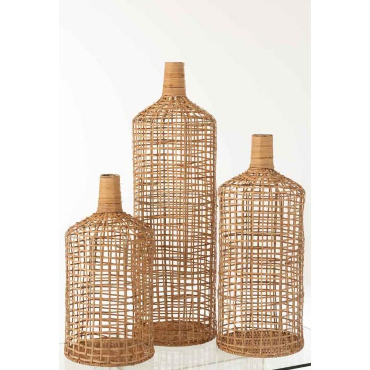Paris Prix Lot de 3 Vases Déco  Bambou  80cm Naturel