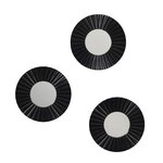 The Home Deco Factory Lot de 3 miroirs diamètre 19cm coloris noir