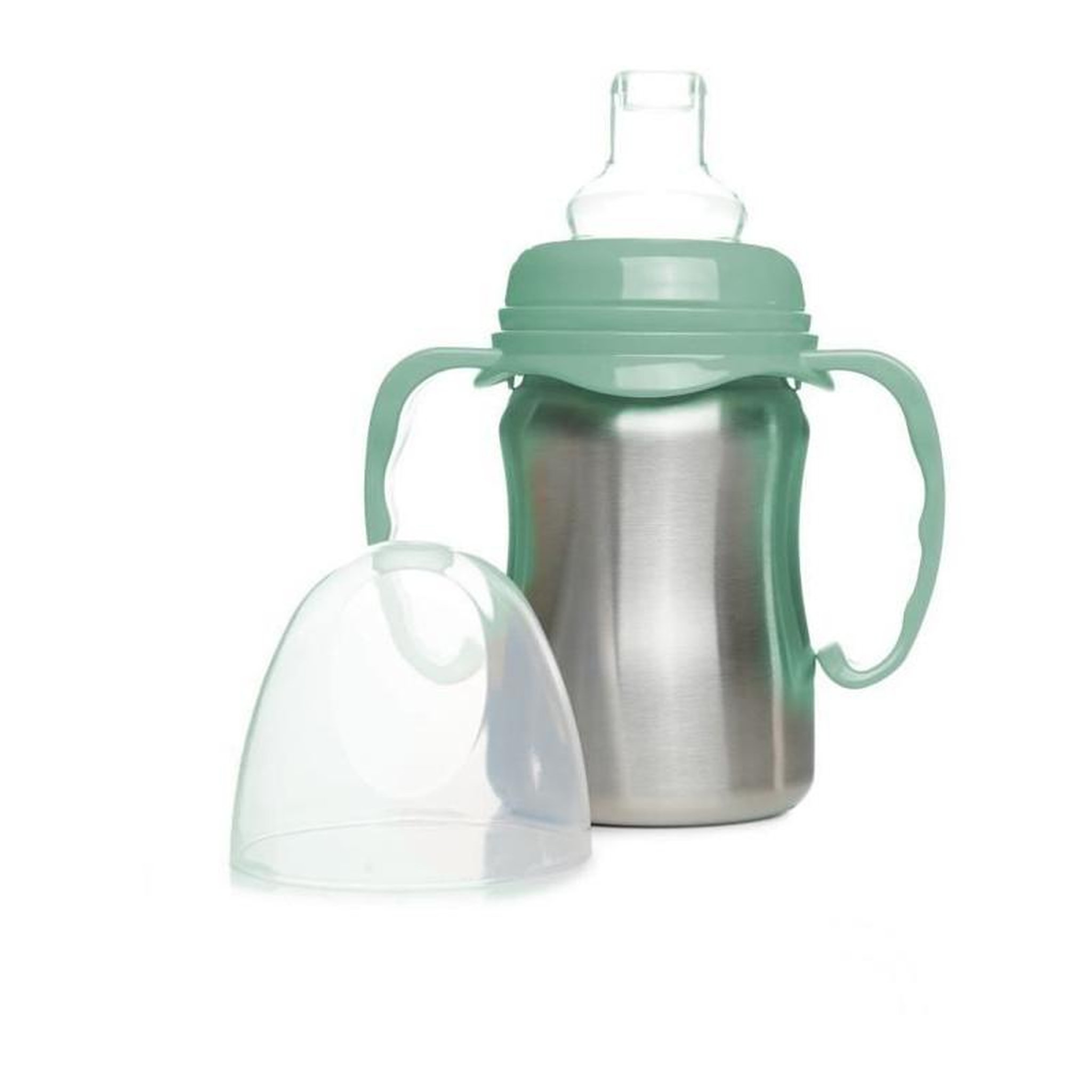 Voir la diapositive 4 : THERMOBABY Tasse d'apprentissage - THERMOBABY - Inox - 180 ml - Vert Cactus - Ergonomique et anti-fuites