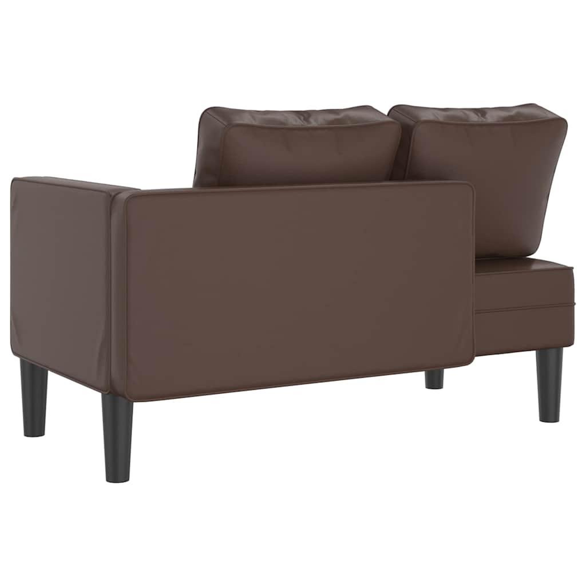 Voir la diapositive 5 : VIDAXL Chaise longue avec coussins marron similicuir