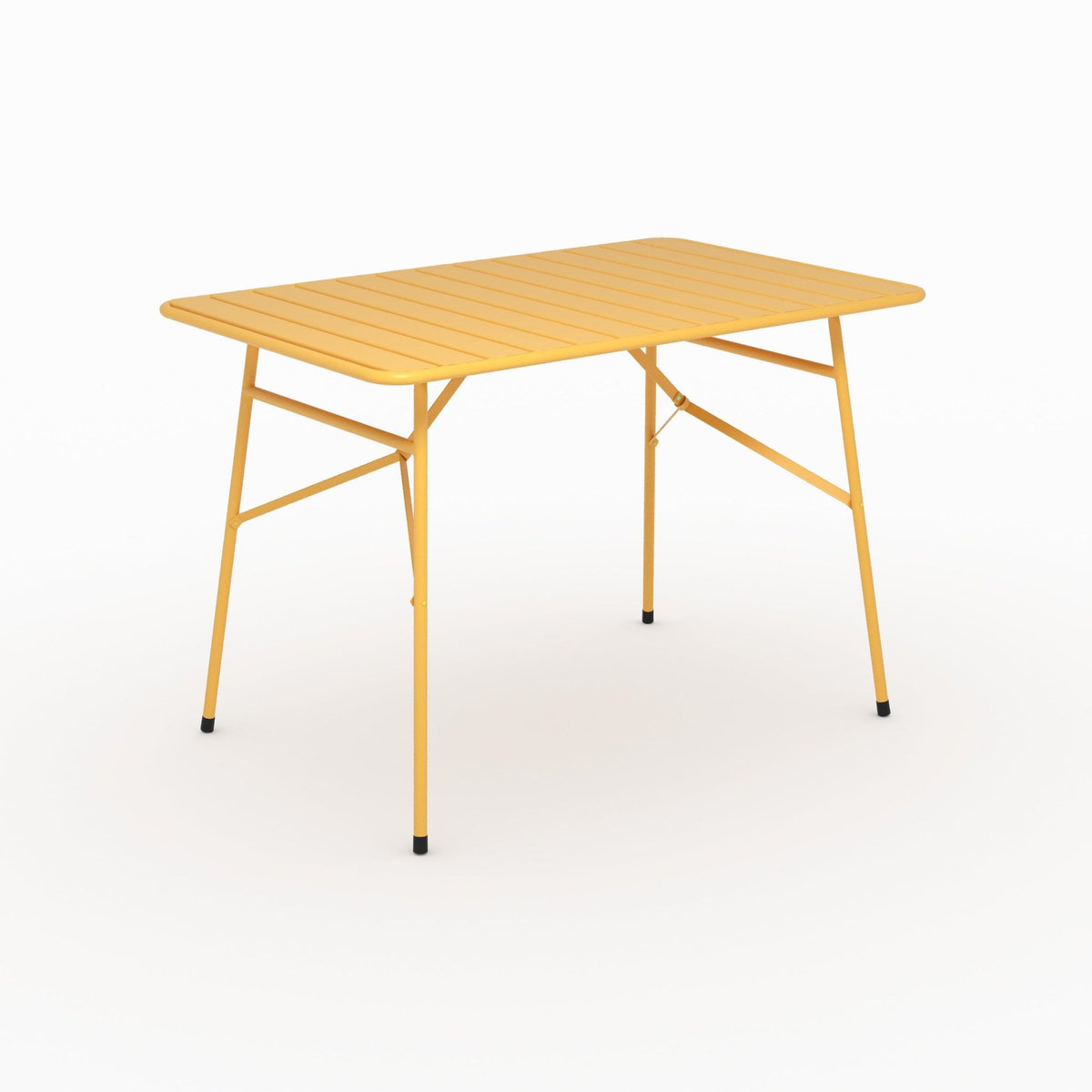 Rendez vous déco Table de jardin en metal jaune beurre 4 personnes-Yumi
