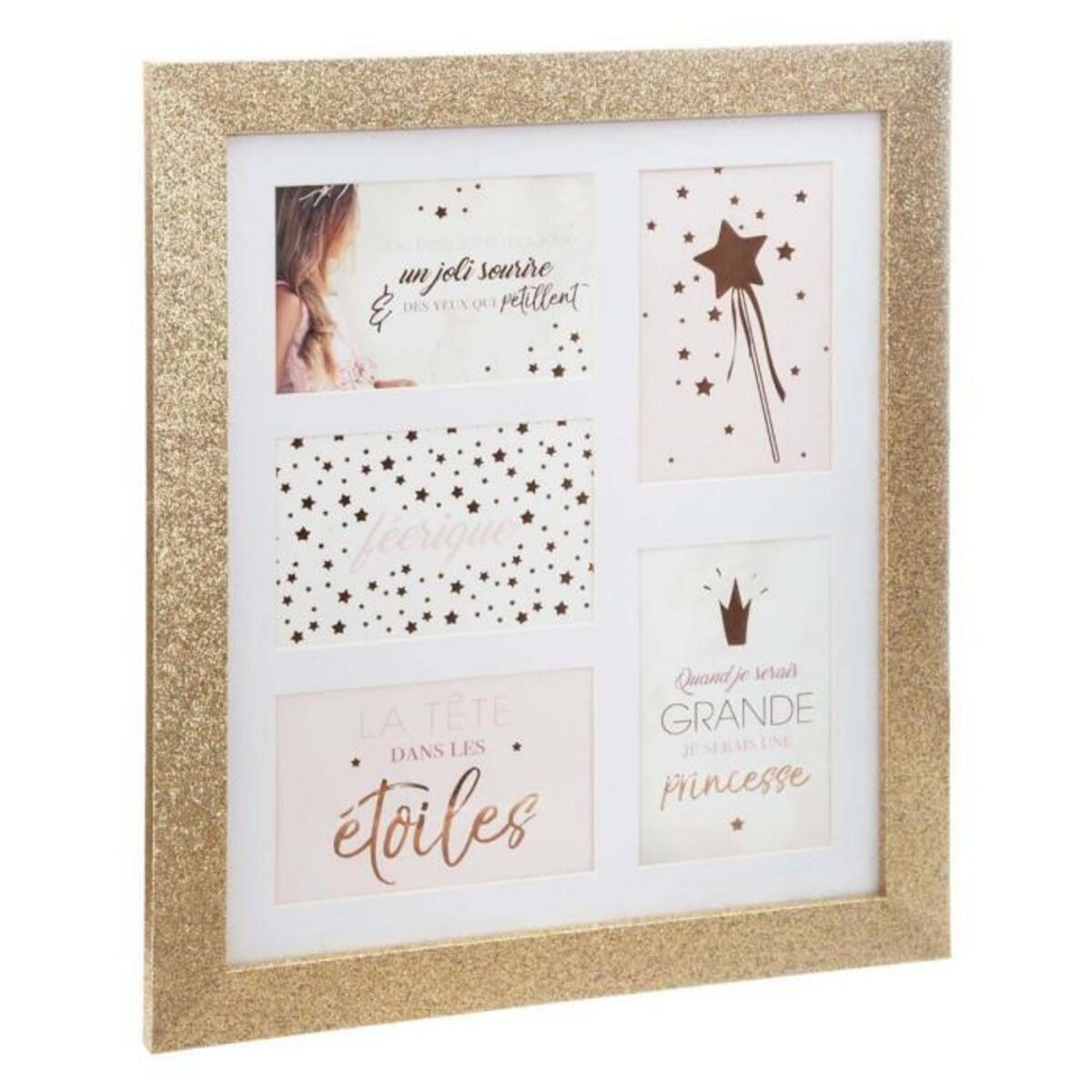 Atmosphera Kids Pêle Mêle 5 Photos  Glitter  41cm Or