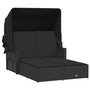 Voir la diapositive 2 : VIDAXL Chaise longue double et auvent et coussins noir resine tressee