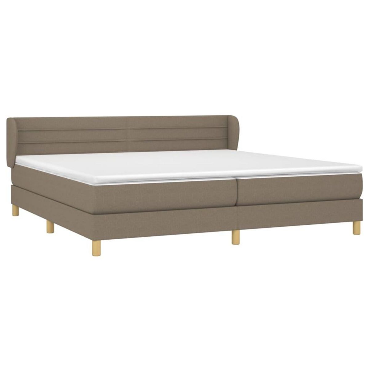 VIDAXL Sommier a lattes de lit avec matelas Taupe 200x200 cm Tissu