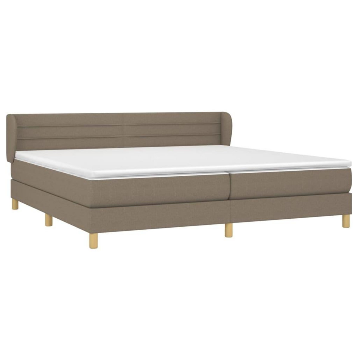 VIDAXL Sommier a lattes de lit avec matelas Taupe 200x200 cm Tissu