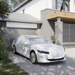 VIDAXL Demi-housse de voiture avec crochets argente L