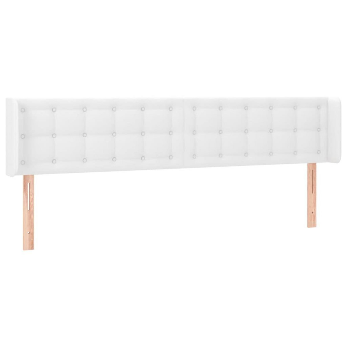 VIDAXL Tete de lit avec oreilles Blanc 203x16x78/88 cm Similicuir