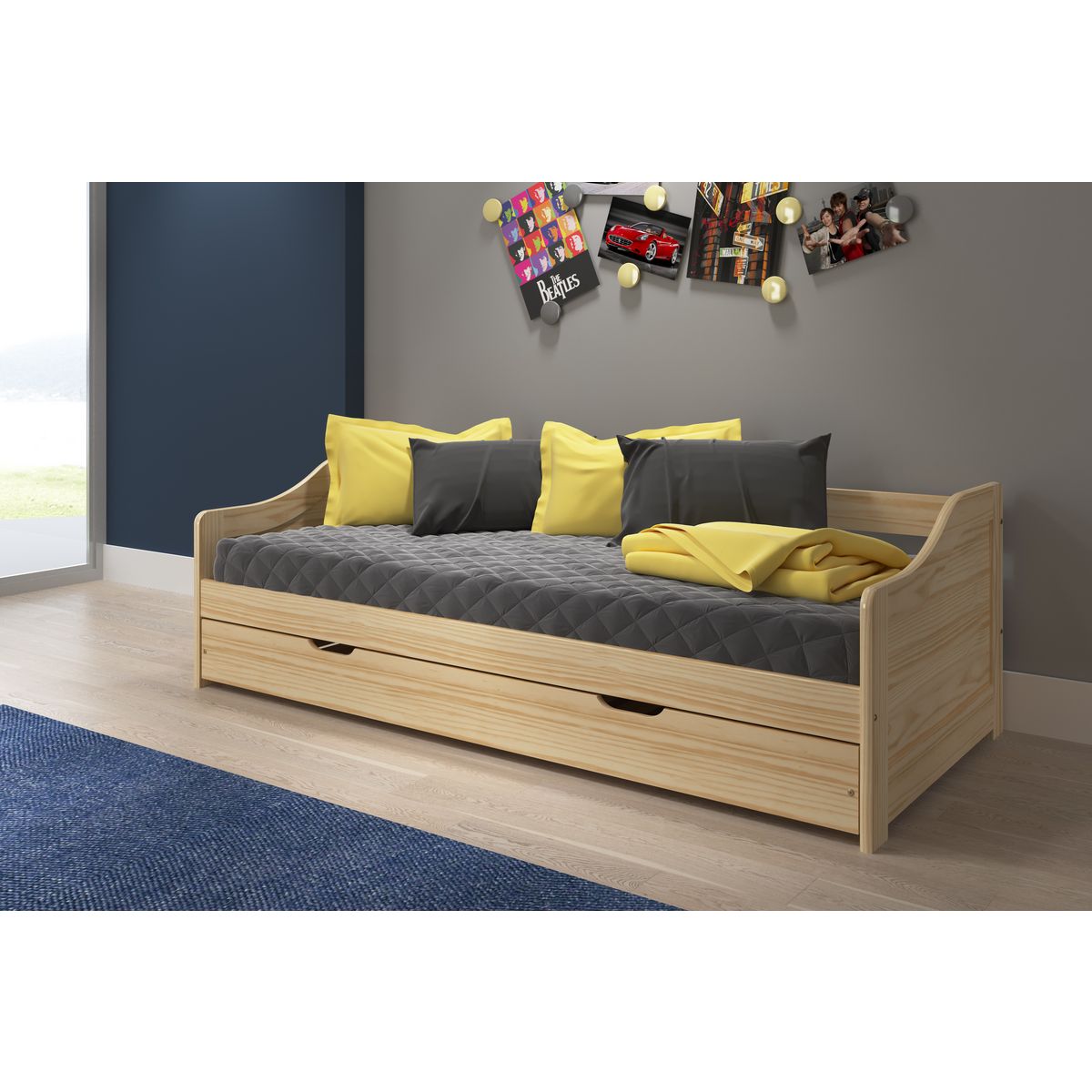 Lit banquette gigogne 2 couchages 90x200cm ANDREA