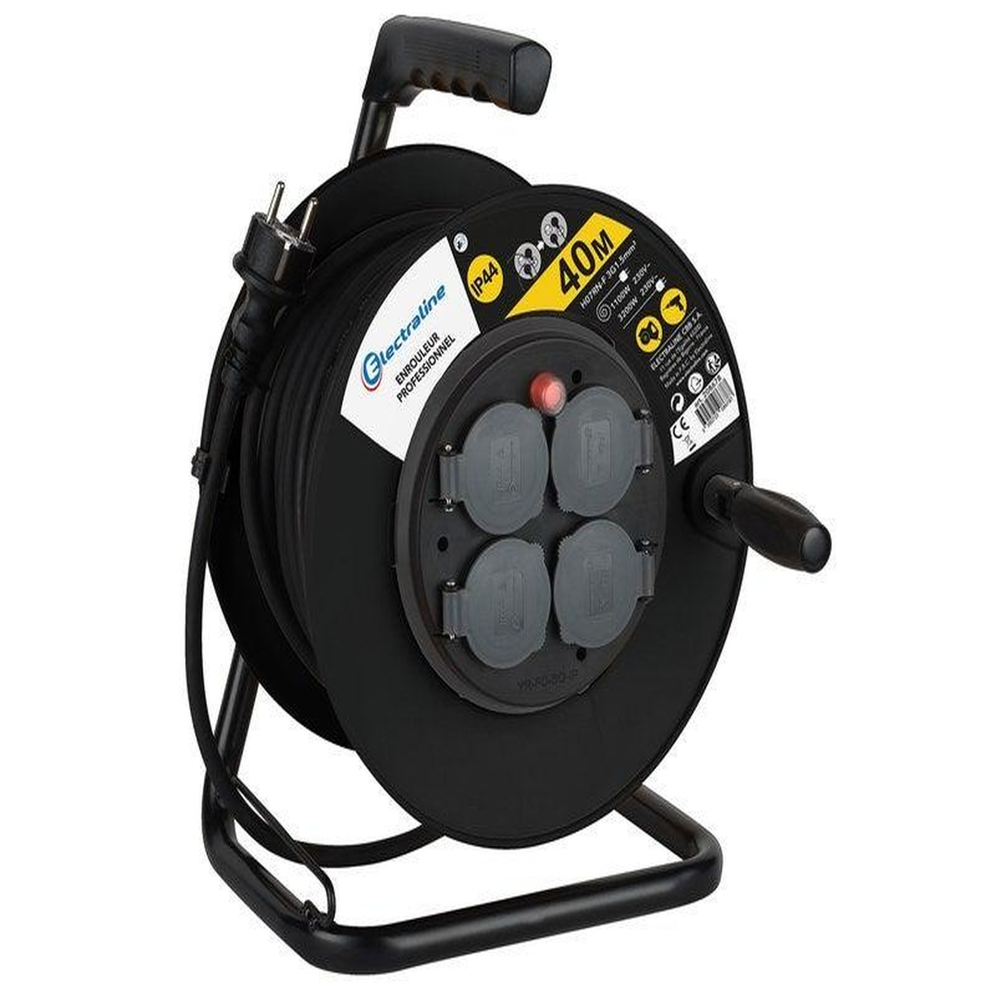 Electraline Enrouleur De Câble Électrique Chantier Avec Terre L. 40 M Ho7Rnf 3G1.5