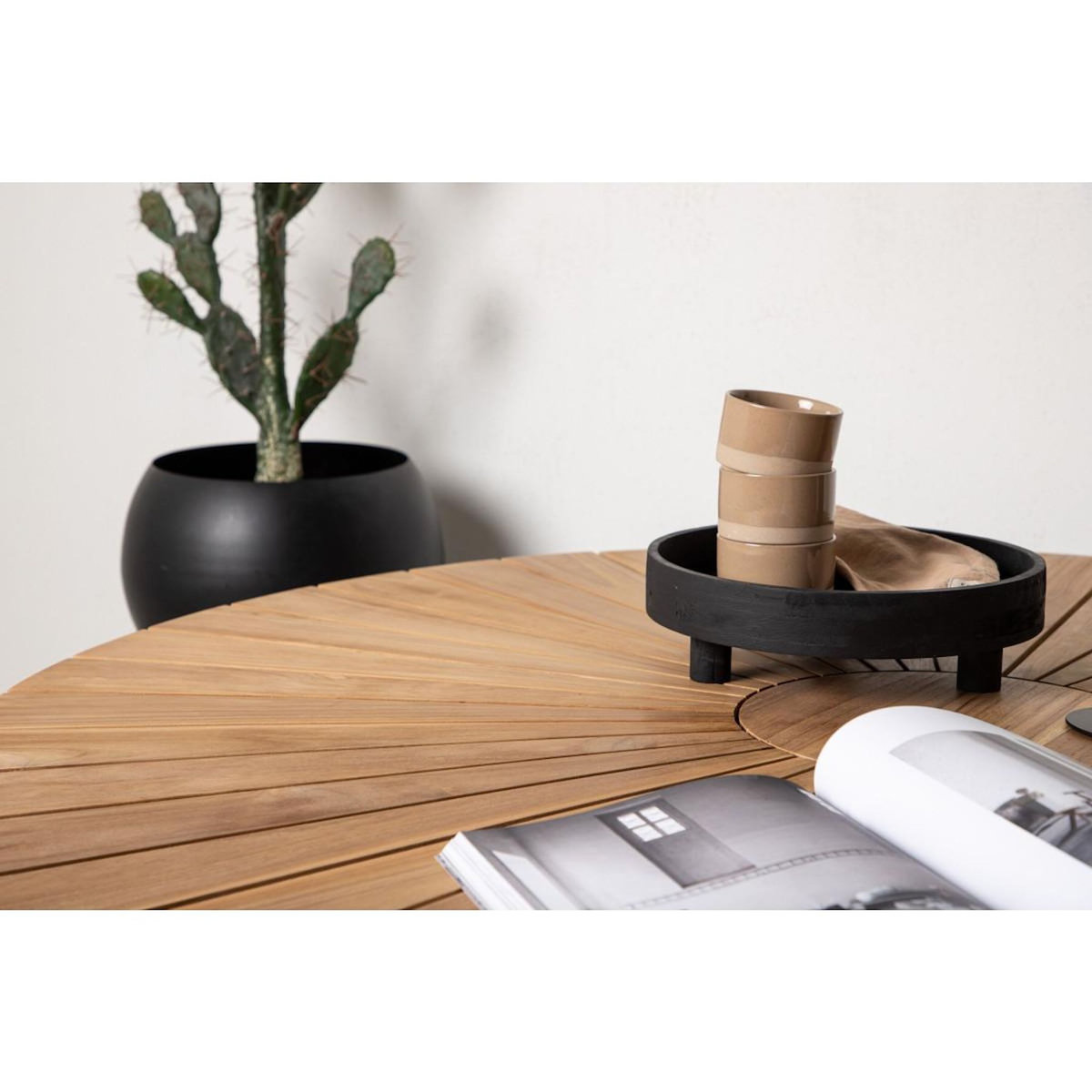 Paris Prix Table de Jardin Ronde  Mexico  140cm Naturel & Noir