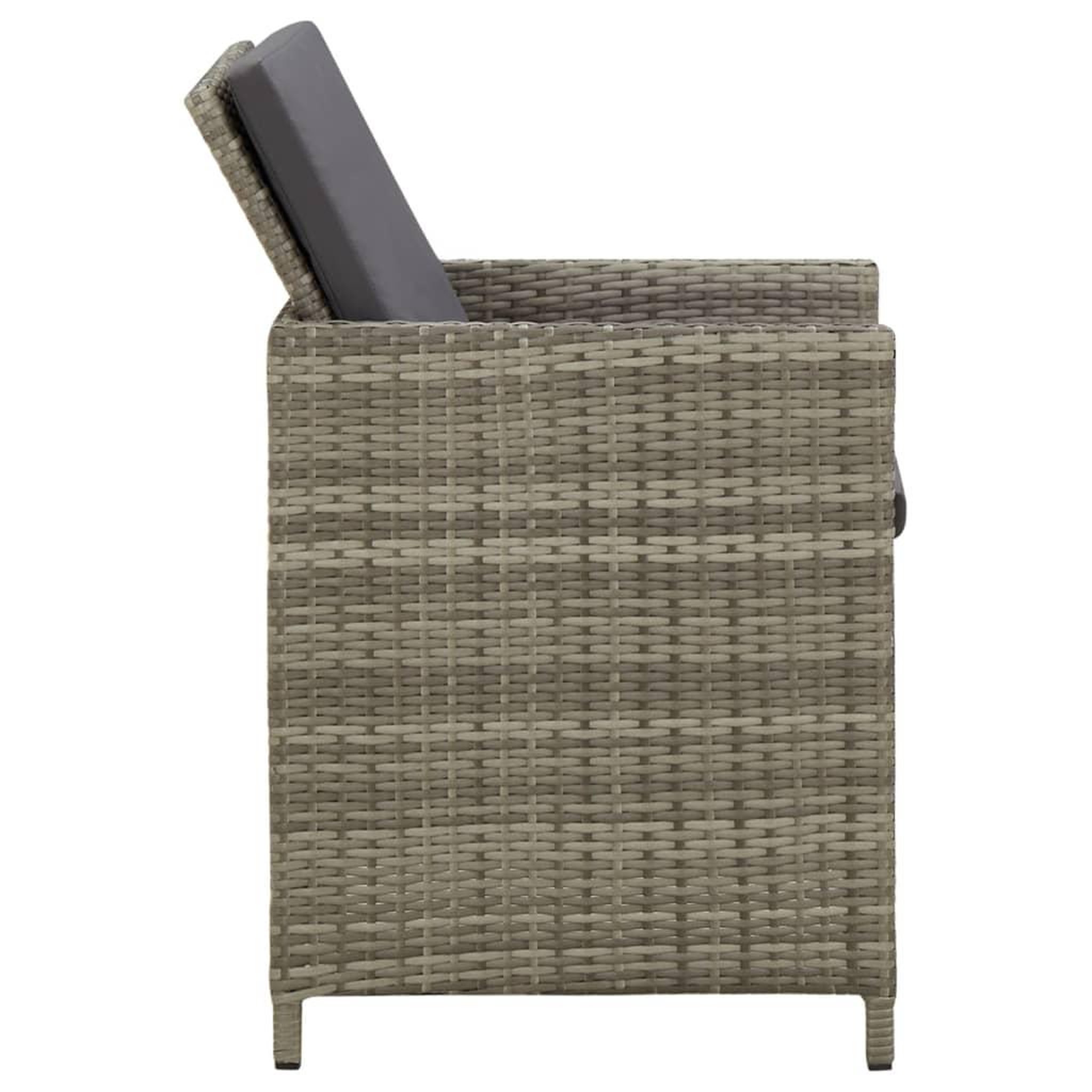 Voir la diapositive 4 : VIDAXL Chaises de jardin avec coussins lot de 4 Resine tressee Gris
