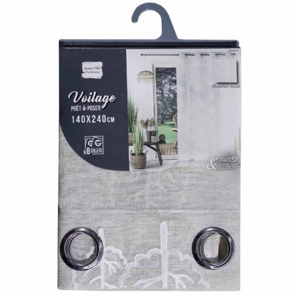 Paris Prix Rideau Voilage à Œillets  Sonata  140x240cm Lin