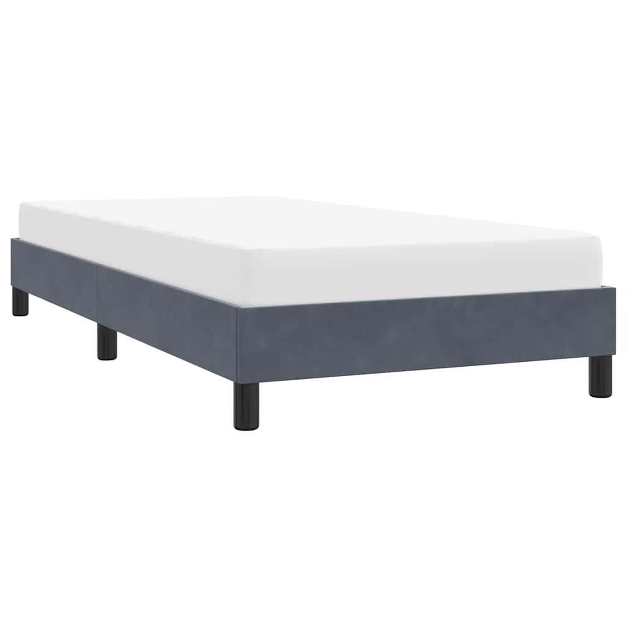 Voir la diapositive 4 : VIDAXL Cadre de lit sans matelas gris fonce 100x220 cm velours