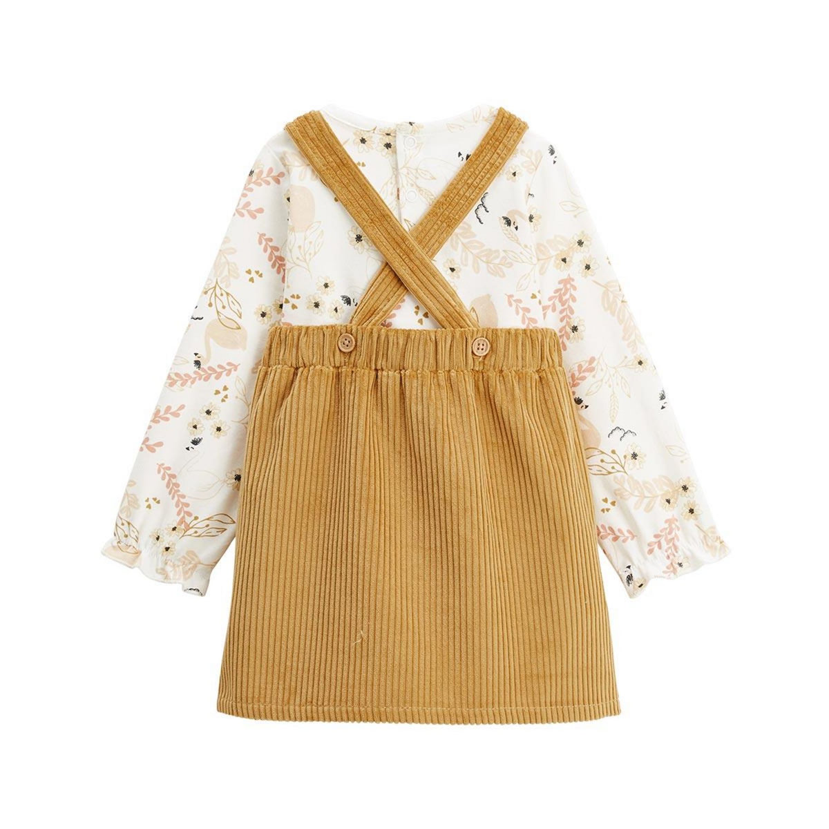 Petit Béguin Ensemble enfant robe en velours côtelé et t-shirt Swan