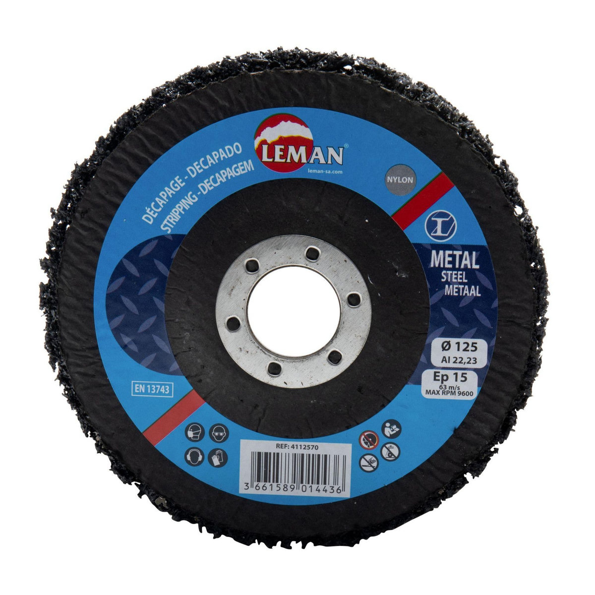 Leman Disque de décapage en nylon Ø125mm Leman