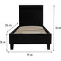 Voir la diapositive 3 : Habitat et Jardin Lit avec LED  Maria  90 x 190 cm - Noir