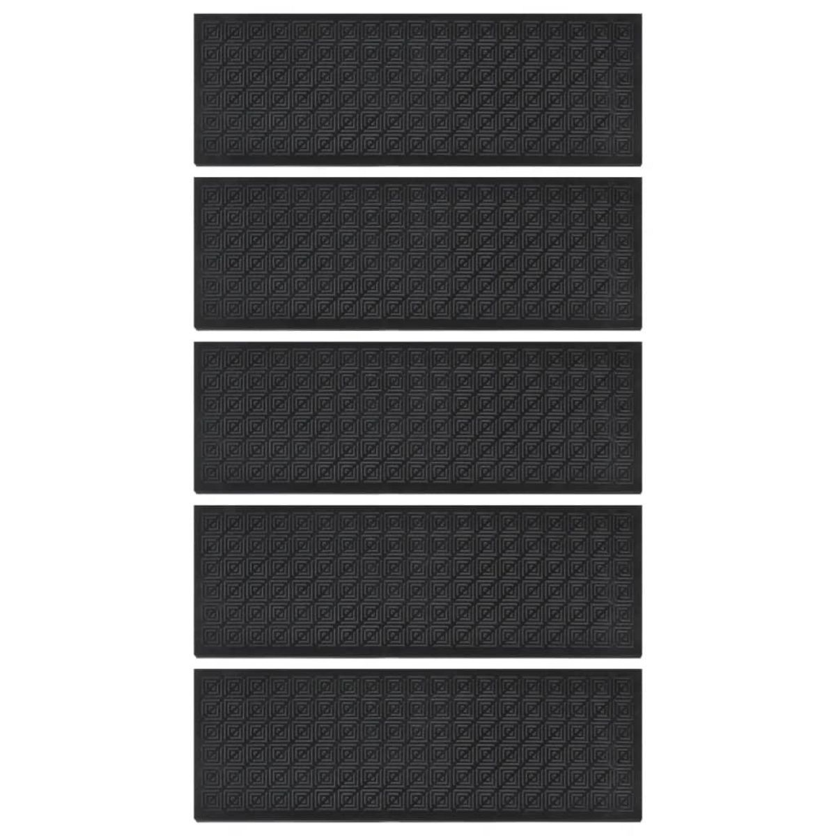 VIDAXL Marches d'escalier 5 pcs 25x75 cm caoutchouc