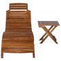 Voir la diapositive 2 : VIDAXL Chaise longue avec table Bois d acacia massif Marron