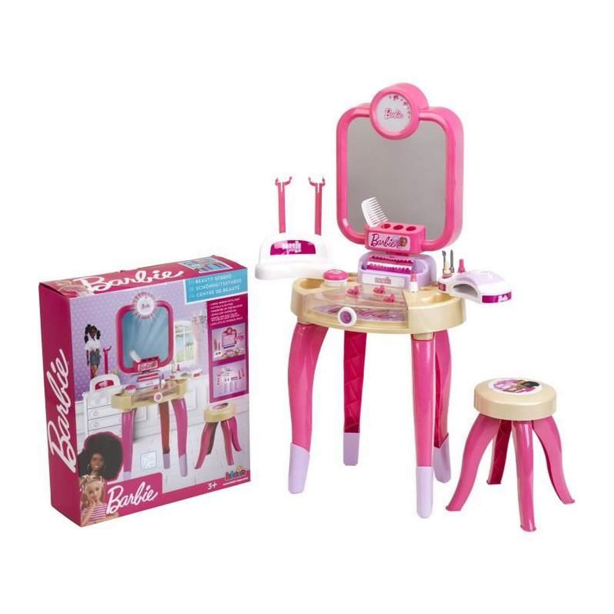 Voir la diapositive 3 : Klein Jouet de beauté - KLEIN - Centre de beauté Barbie Happy Vibes - Complet avec de nombreux accessoires et lumiere.