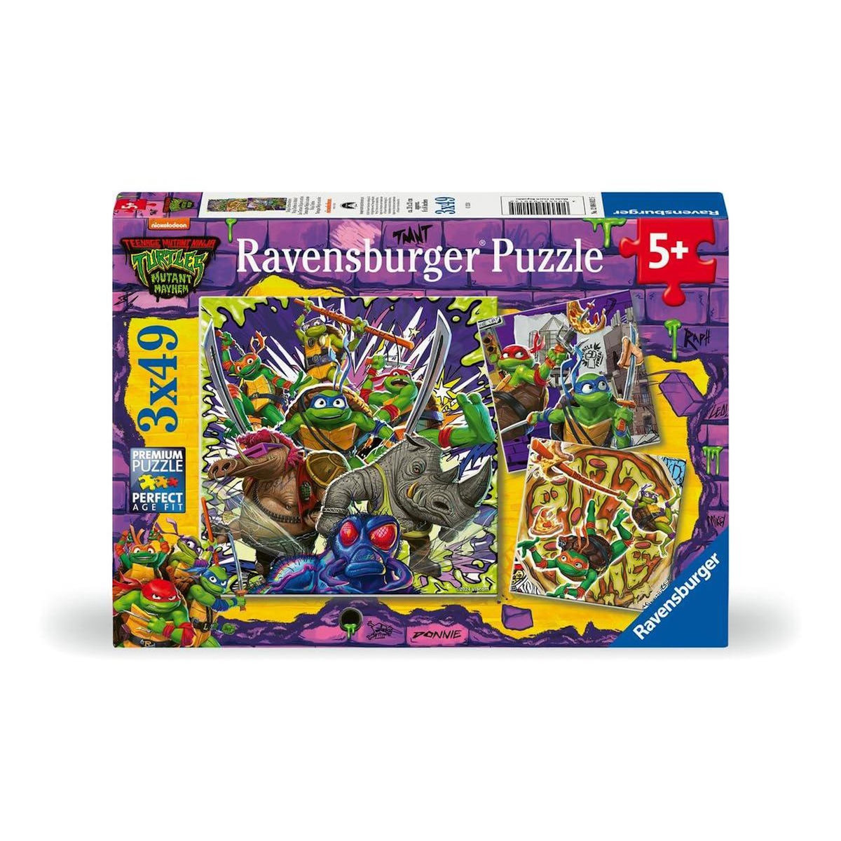 RAVENSBURGER Lot de 3 puzzles 49 pieces - Les Tortues Ninja en action