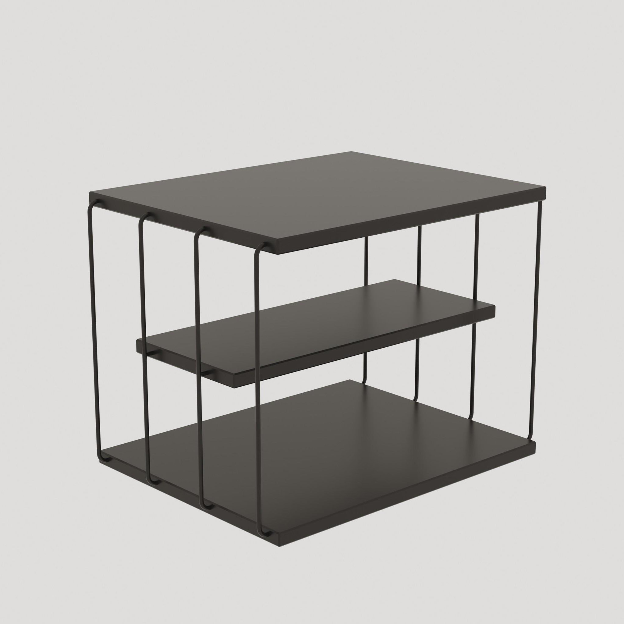 Voir la diapositive 3 : Habitat et Jardin Table d'appoint en bois  lifon  50 x 40 x 33 cm - anthracite