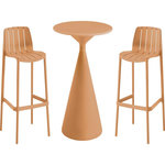 Habitat et Jardin Table et chaises hautes de bistrot empilables  Vaena  - 2 places - Orange