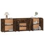 Voir la diapositive 4 : VIDAXL Buffets 3 pcs Chene fume Bois d'ingenierie