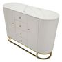 Voir la diapositive 4 : Paris Prix Buffet Design Effet Marbre  Montpellier  120cm Crème & Or