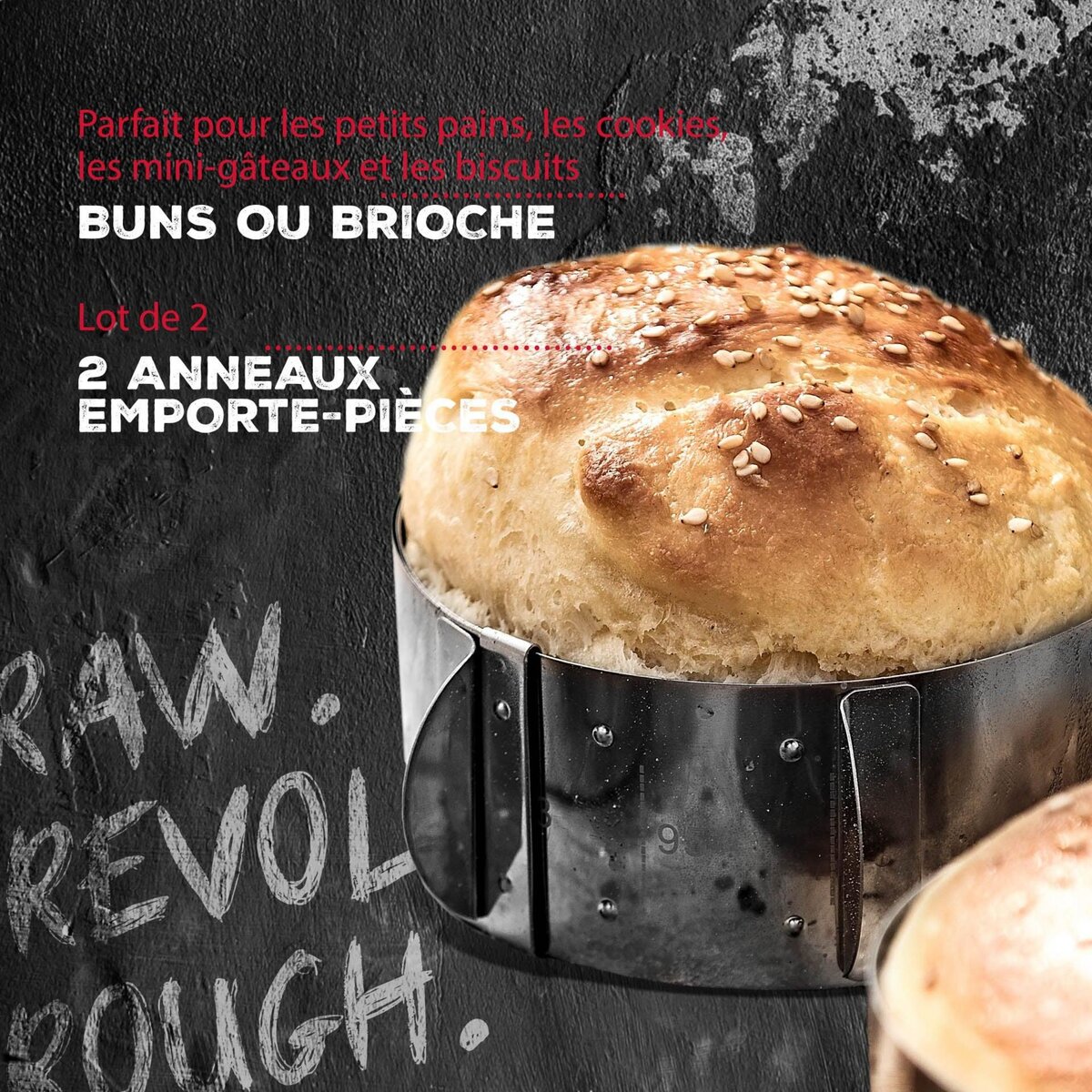 FM PROFESSIONAL Lot de 2 emporte-pièces réglables 9 à 11,7 cm FM Professional Barbecue