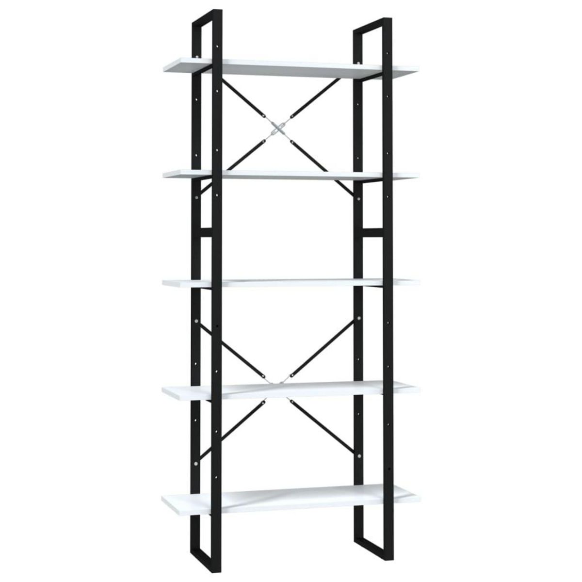 VIDAXL Bibliotheque a 5 niveaux Blanc 80x30x175 cm Bois d'ingenierie