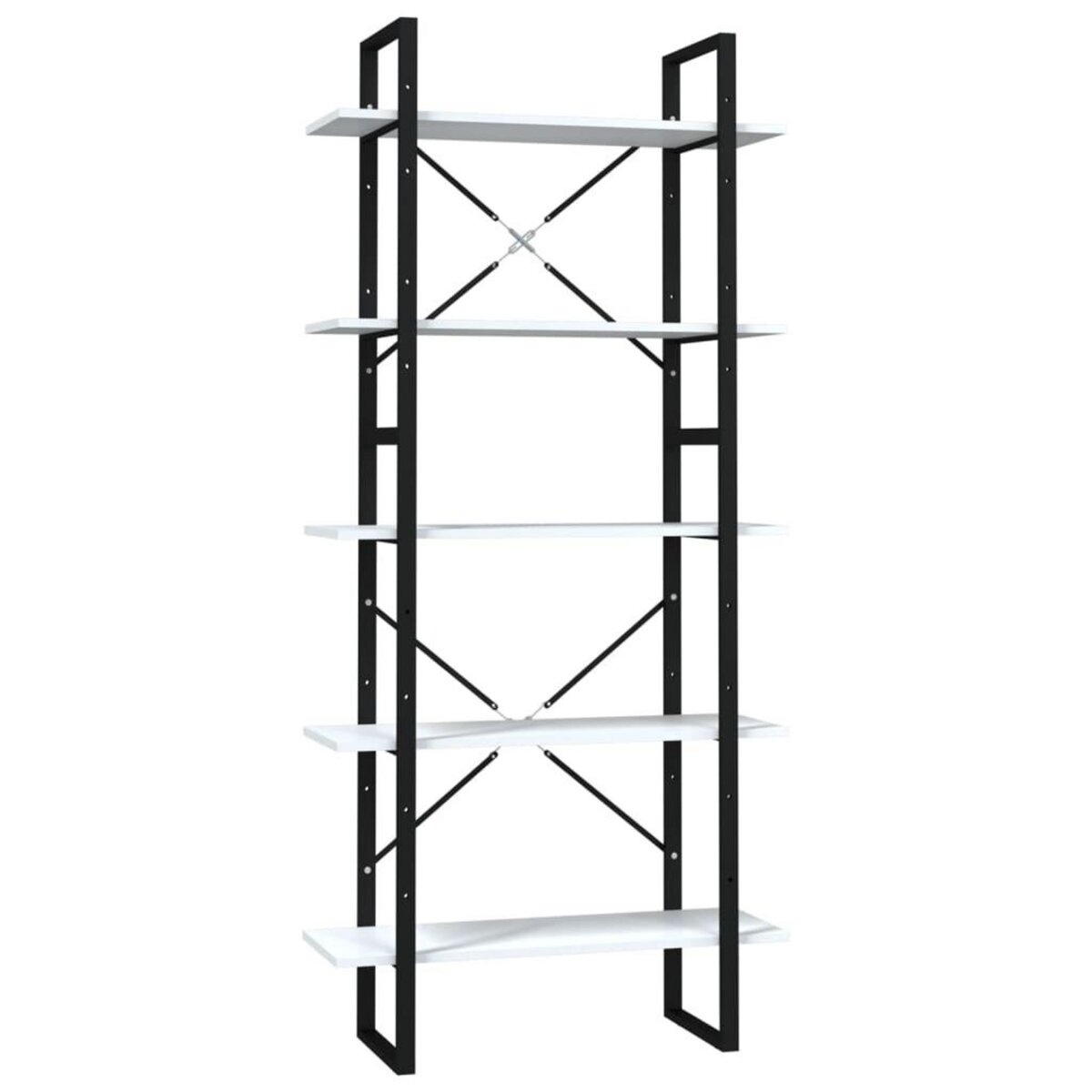 VIDAXL Bibliotheque a 5 niveaux Blanc 80x30x175 cm Bois d'ingenierie