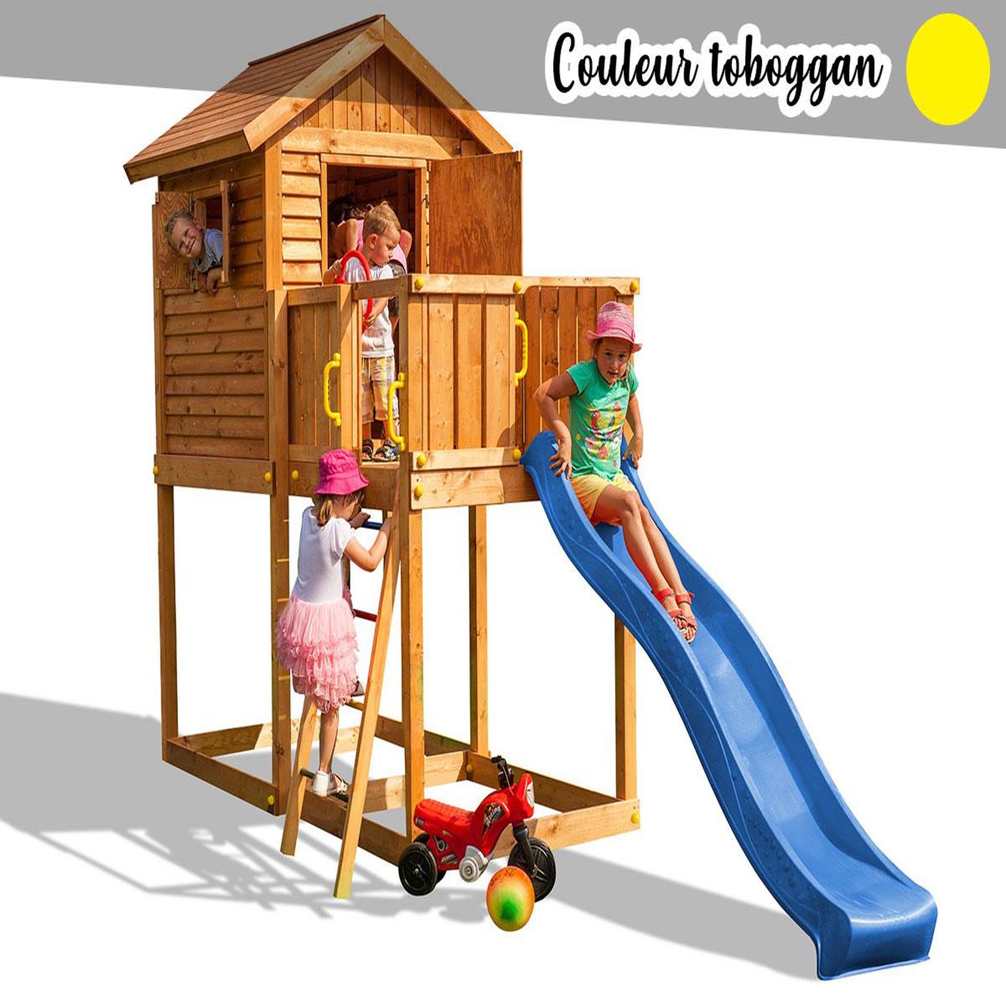 Voir la diapositive 1 : Fungoo Aire de jeux My House - Toboggan jaune - Fungoo