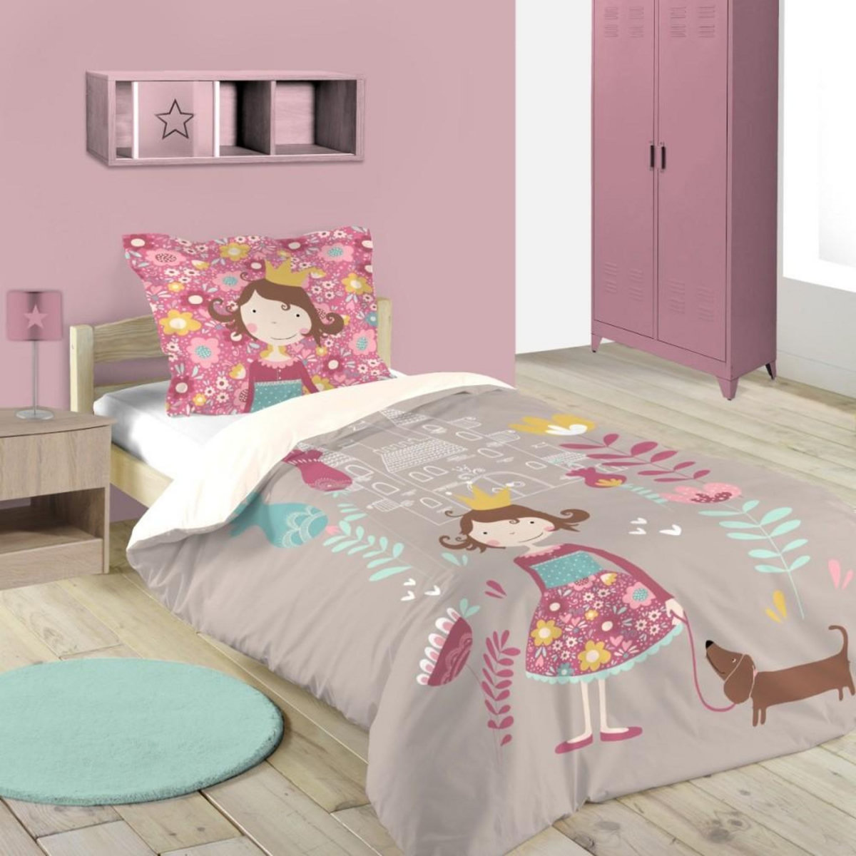Lovely Casa Housse de couette 140x200 LENA + 1 taie coton 57 fils