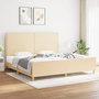 Voir la diapositive 1 : VIDAXL Cadre de lit sans matelas creme 200x200 cm tissu