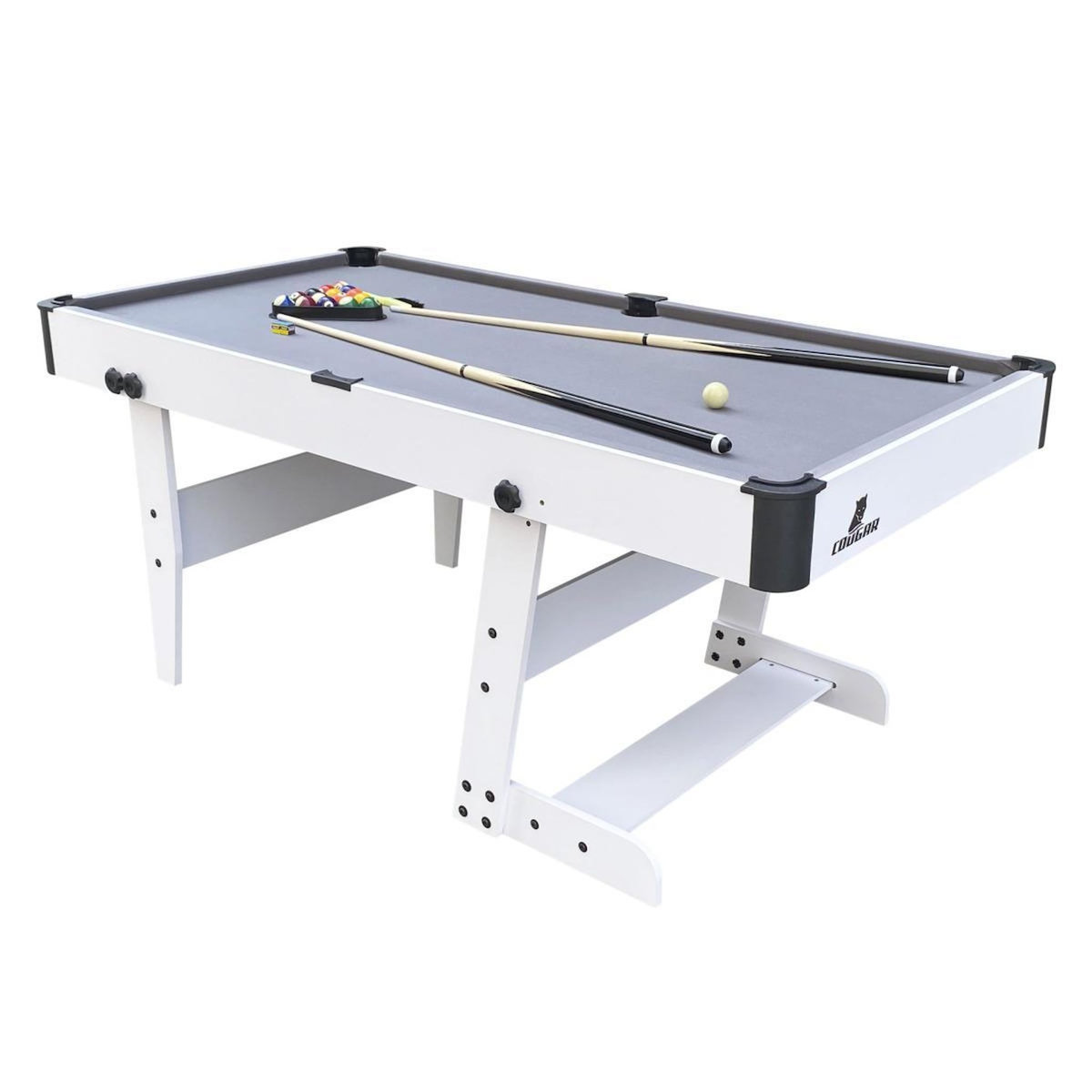 Cougar Table de billard pliable Hustle L blanche