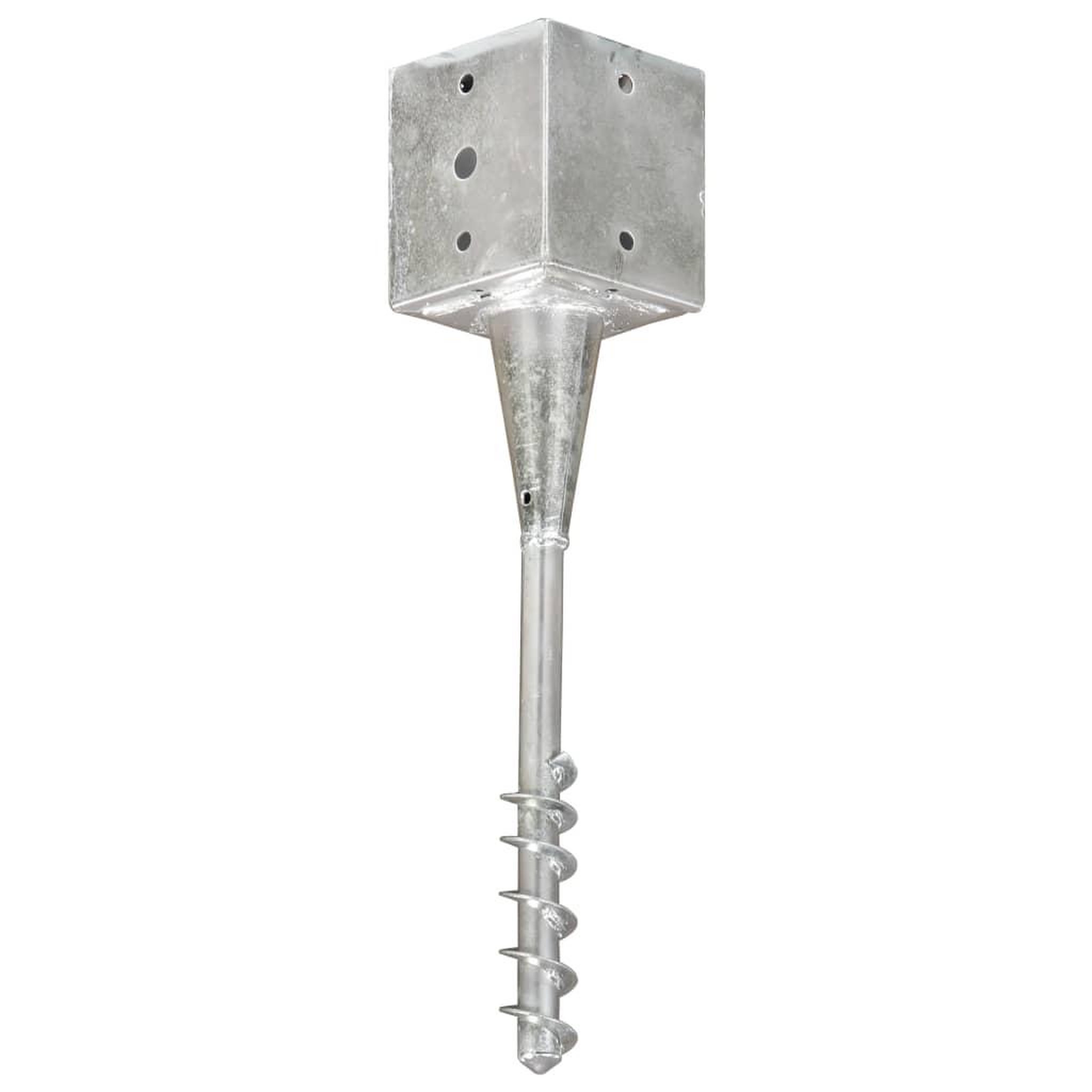 Voir la diapositive 2 : VIDAXL Piquets au sol 2 pcs Argente 12x12x56 cm Acier galvanise
