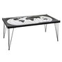ATMOSPHERA Table basse design métal Mappemonde - L. 110 x H. 52 cm - Noir
