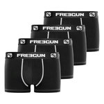 FREEGUN Lot de 4 Boxers homme coton Noir. Coloris disponibles : Noir
