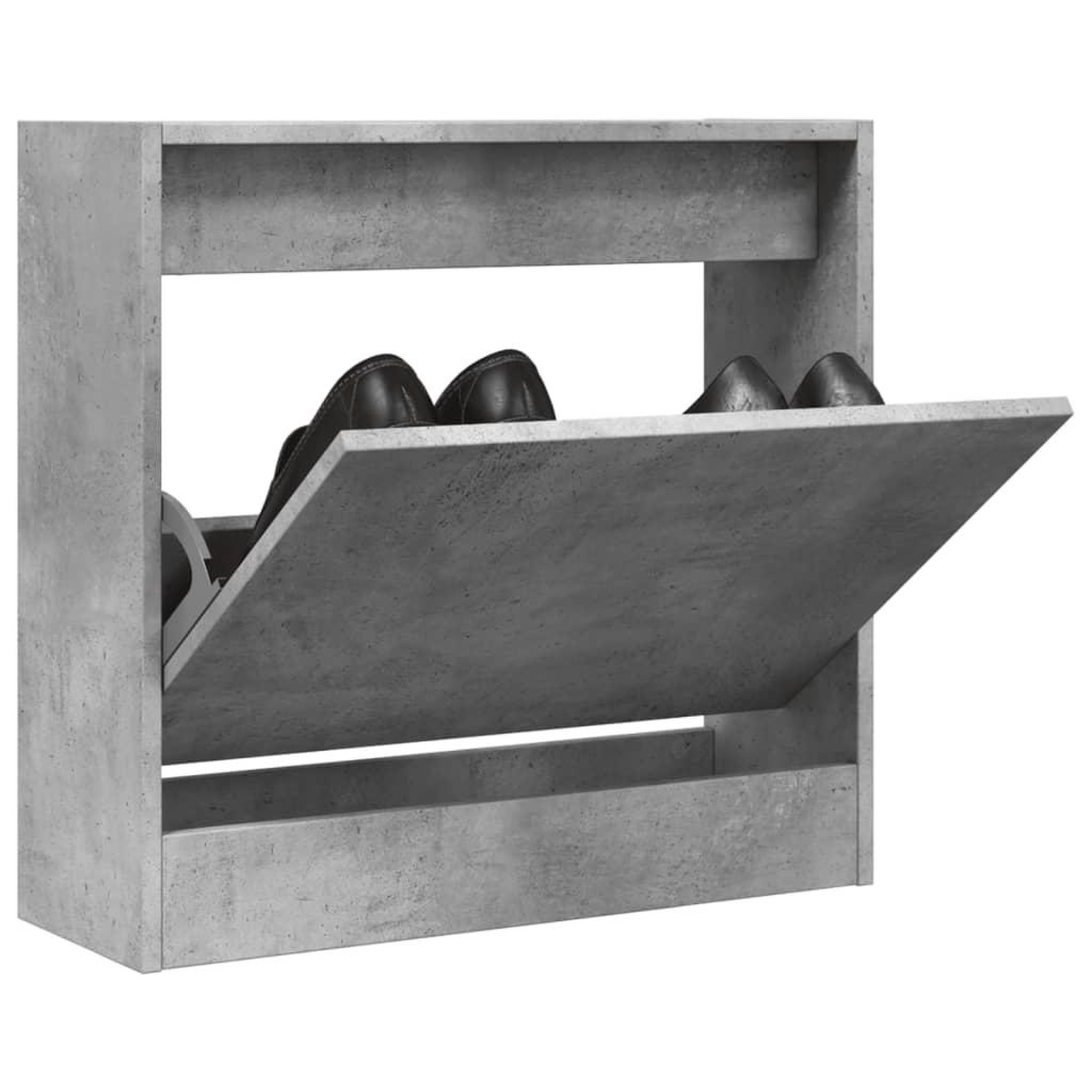 VIDAXL Armoire a chaussures gris beton 60x21x57 cm bois d'ingenierie