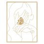 Voir la diapositive 1 : Paris Prix Décoration Murale Encadrée en Métal  Mains Visage  80cm Or