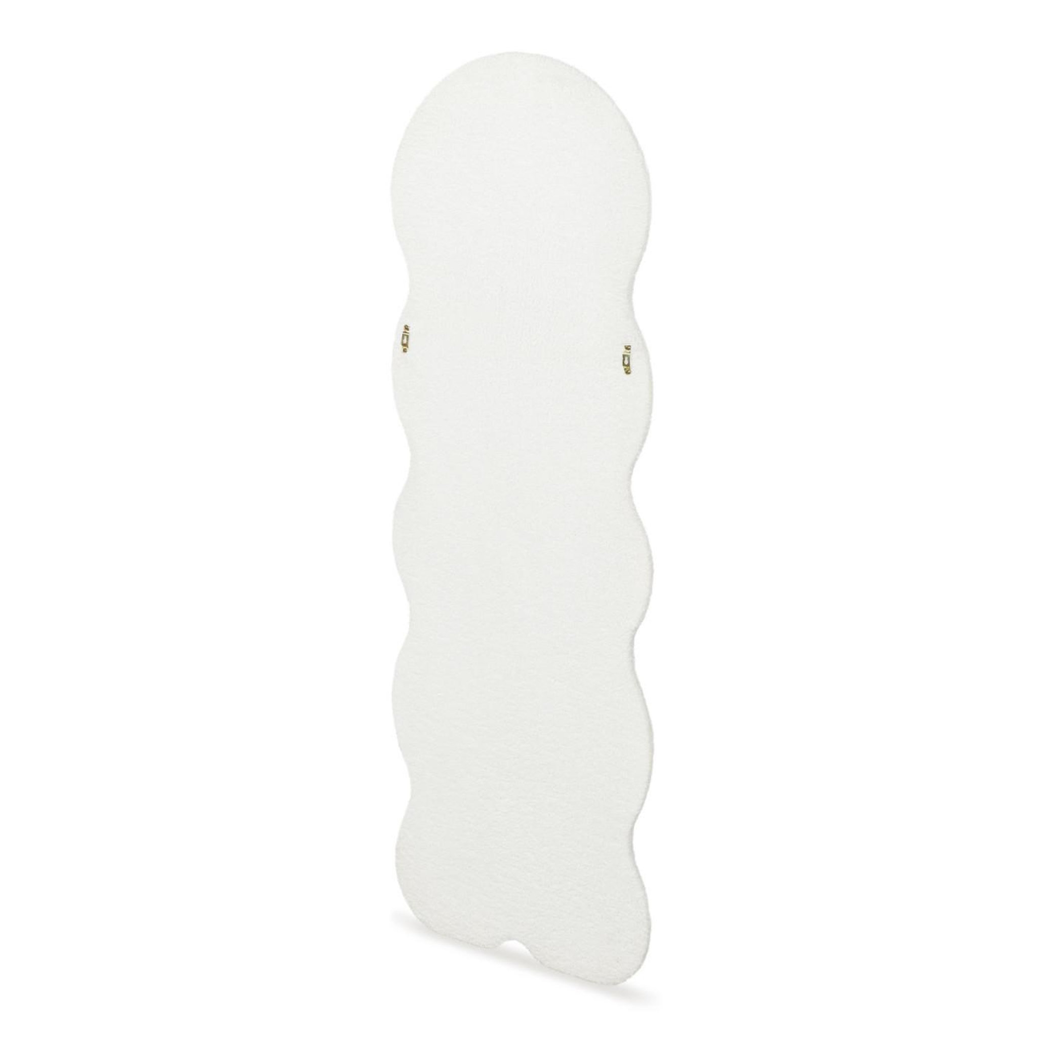 Voir la diapositive 5 : ID MARKET Miroir vague en tissu bouclette crème 150 x 50 cm