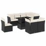 Voir la diapositive 2 : VIDAXL Salon de jardin 9 pcs avec coussins noir resine tressee
