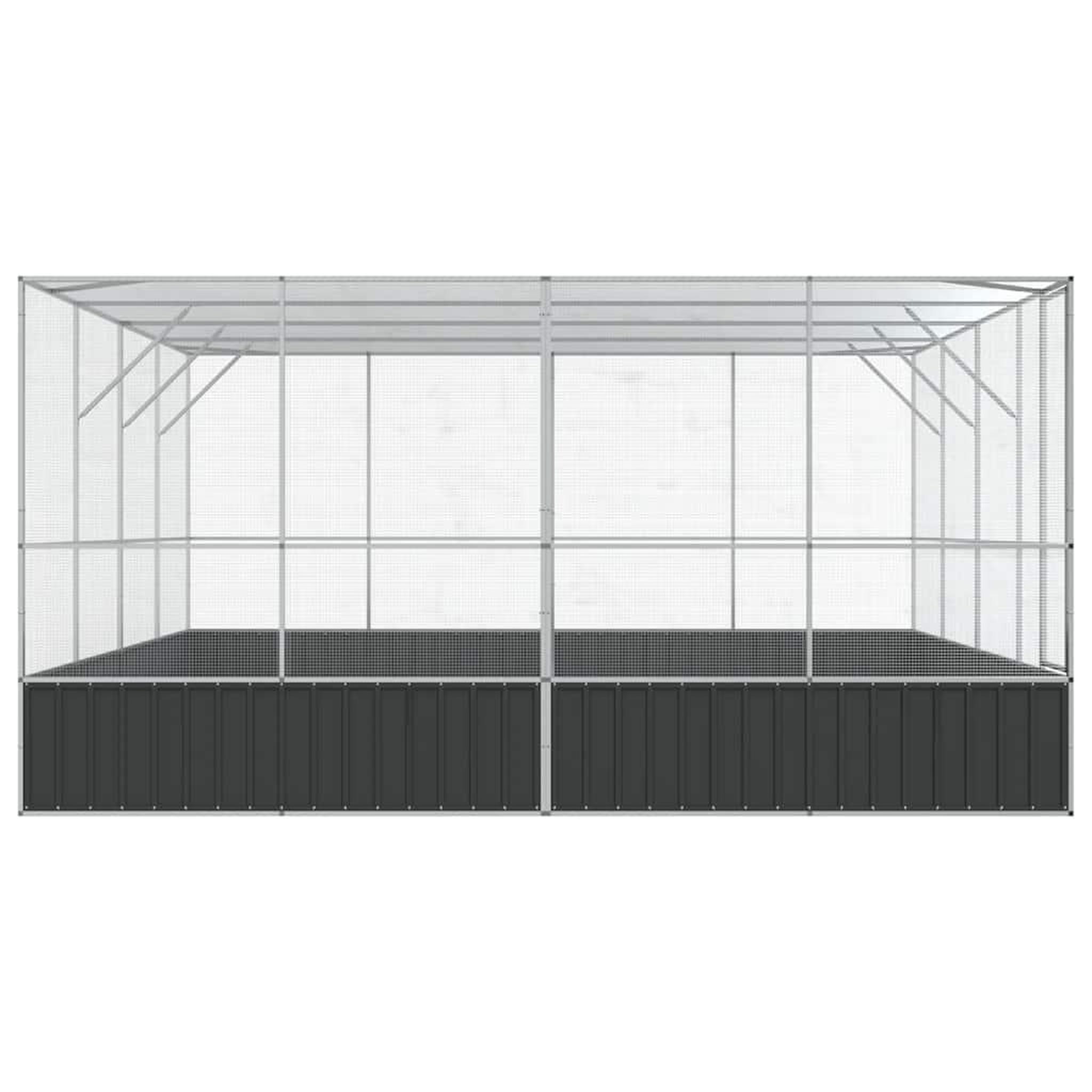 Voir la diapositive 5 : VIDAXL Voliere argente 418x414x212 cm acier