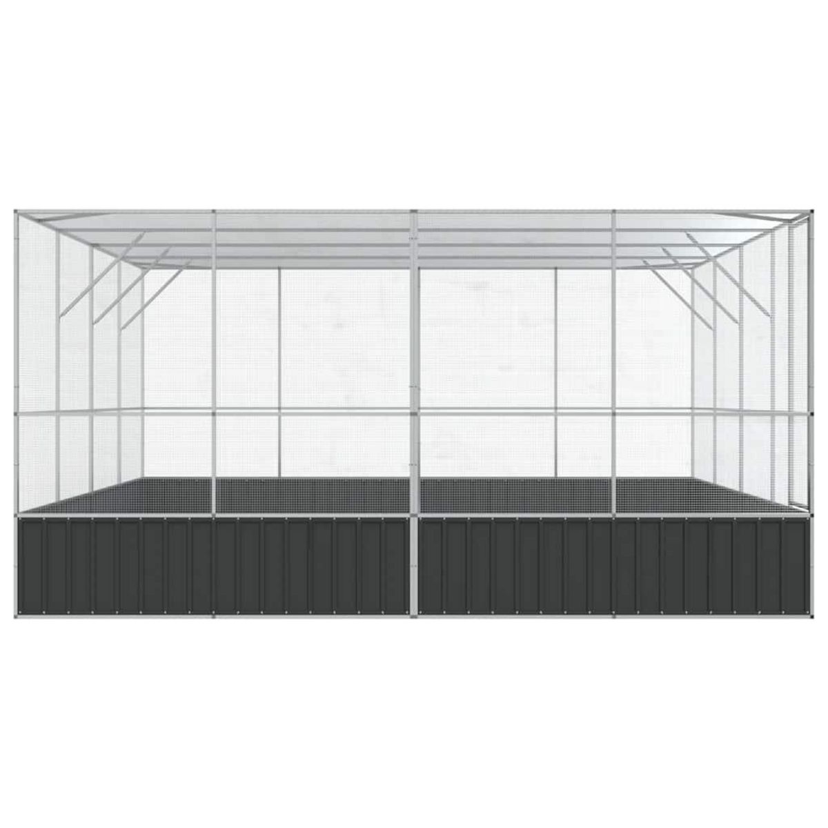 VIDAXL Voliere argente 418x414x212 cm acier