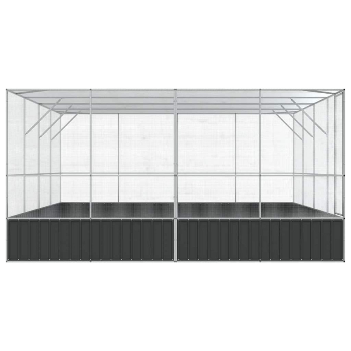 VIDAXL Voliere argente 418x414x212 cm acier