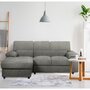 Voir la diapositive 2 : Habitat et Jardin Canapé d'angle en tissu chenille  London  - 4 places - Gris