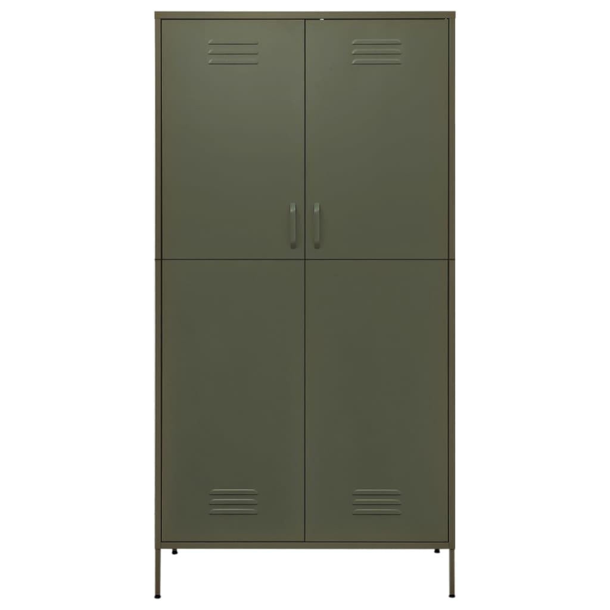 Voir la diapositive 3 : VIDAXL Garde-robe Vert olive 90x50x180 cm Acier